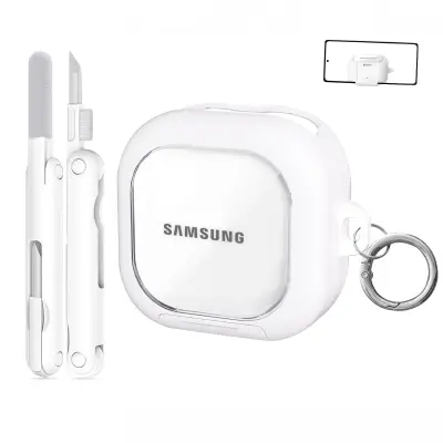 Zaštitna maskica kompatibilna sa Samsung Buds4\/4 Pro s olovkom za čišćenje, prozirnim nosačem i sigurnim zaključavanjem Bijela
