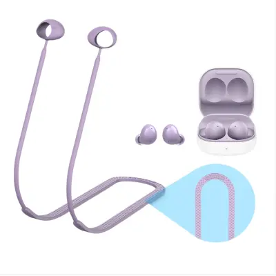 Silikonska traka za vrat protiv gubitka, kompatibilna s Bluetooth slušalicama Samsung Galaxy Buds 2, više boja, sigurno prianjanje Ljubičasta