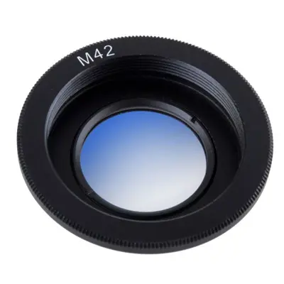 M42 Screw Lens to Nikon AI Mount Adapter Ring with Correction Lens Crna