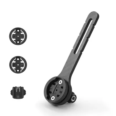 Nosač za biciklističko računalo od karbonskih vlakana za Garmin Edge seriju Crna