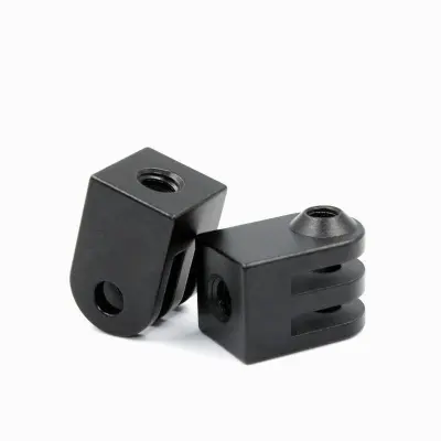 2-struko pakiranje mini adaptera za stativ od aluminijske legure za akcijske kamere Crna