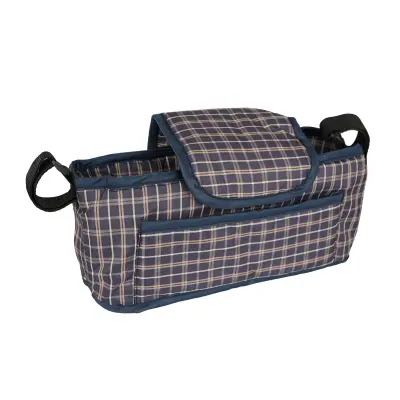 Torba za kolica za kućne ljubimce - plava tartan