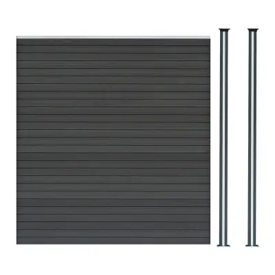 Kompozitna ograda i LED stupići 1,8 m x 1,8 m - siva