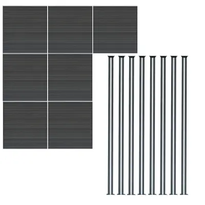 Kompozitni paneli za ograde i LED stupići 1,8 m x 12,2 m - sivi
