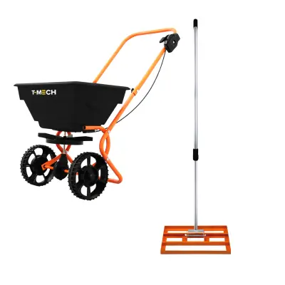 Rotacijski rasipač i ravnalica travnjaka 50 cm - narančasta
