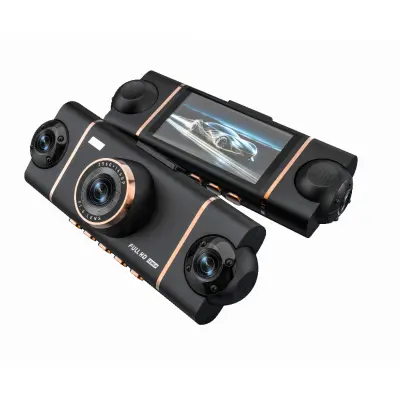 Quad Lens WiFi Dash Cam D65 - 1080P HD auto DVR s noćnim vidom i 32 GB TF karticom Crna