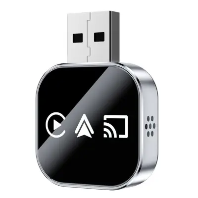 Bežična kutija Q1AS za CarPlay/Android Auto/Mirror Link, srebrna, 3-u-1 adapter za inozemne sustave Srebrna