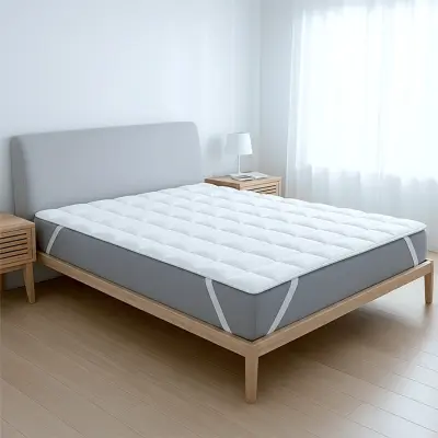 The White Stone nadmadrac 120x190 cm od vate 500 g | Prešani zaštitni nadmadrac | Prozračna mikrofiber navlaka s elastikama na uglovima | Zaštita madr