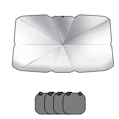 Titanium Silver Car Sunshade with Side Window Shades Srebrno siva