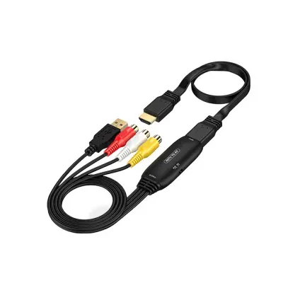 HDMI u AV pretvarač s 2-žičnim kabelom - Povežite HDMI uređaje sa starijim AV zaslonima Crna