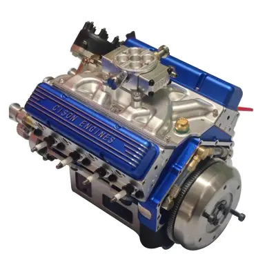 Ukras modela V8 motora - Dekoracija od smole za dom, ured i radnu sobu Plava