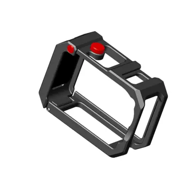 Aluminijski kavez za kameru kompatibilan s DJI Action 6 - Metalni zaštitni okvir s magnetskim proširenjem Crna + Crvena