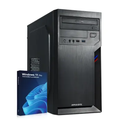 HYPER BYTE Multi PC – stolno/uredsko računalo – AMD Athlon PRO | 3,4 GHz | 16 GB RAM | 512 GB SSD tvrdi disk | WLAN | DVD+RW | Win11 Pro