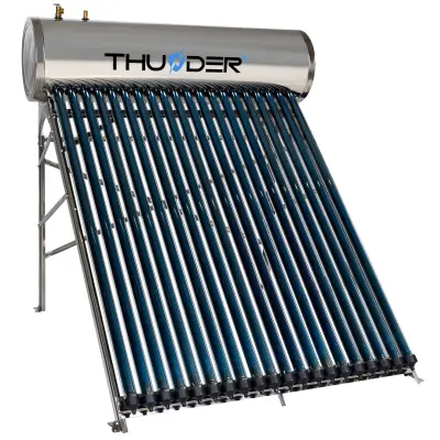 Solarni tlačni kolektor 200L – 20 vakuumskih cijevi, Heat-Pipe, inox – THUNDER®