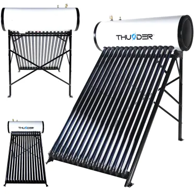 Tlačni solarni kolektor sa spremnikom od 150 L i 15 vakuumskih cijevi za učinkovito zagrijavanje potrošne vode. Pogodan za montažu na krov ili na