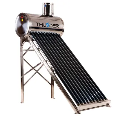 Solarni kolektor 100L bez tlaka – 10 vakuumskih cijevi, inox, jednostavna montaža – THUNDER®