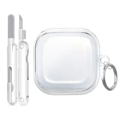 Prozirna zaštitna futrola od TPU-a kompatibilna sa Samsung Galaxy Buds4 i Buds4 Pro s alatom za čišćenje i karabinerom