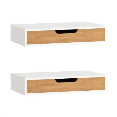 SoBuy noćni ormarić s jednim ladicom bijeli 40x24x8cm moderni FRG92-WNX2