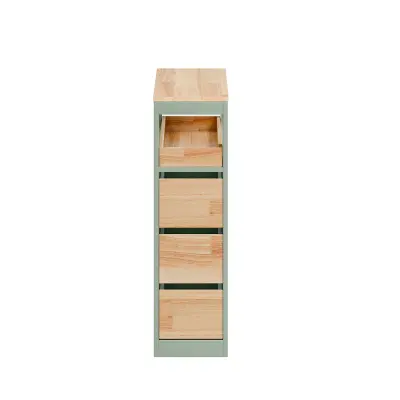 Kupaonski ormarić za uštedu prostora s 3 ladice i kotačićima Zeleni 23.3x65.3x82.0cm BZR54-II-GR