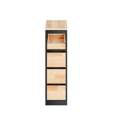 SoBuy Kupaonski Ormarić s 3 Ladice, Teksturirana Crna, 23.3x65.3x82.3cm, BZR54-II-SCH