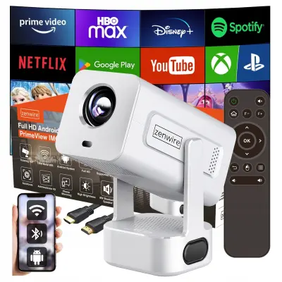 Zenwire IMC360 Mini prijenosni projektor za telefon s Androidom 13, WiFi, 360°, Full HD 4K