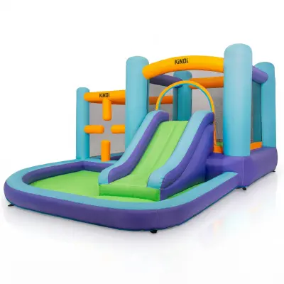 Napuhani dječji park KiNDi DPZ001 – 390 × 305 × 190 cm, tobogan, bazen, 350 W