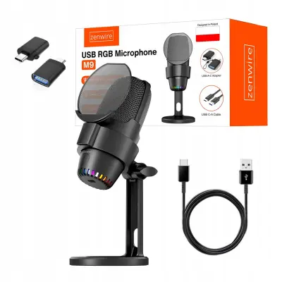 Zenwire M9 USB-C USB 3.0 studijski kondenzatorski mikrofon s gaming stalkom