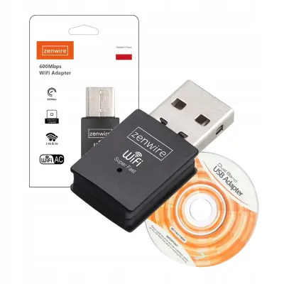 Zenwire WD-AX302 USB 600 Mbps 5 GHz vanjska WiFi antena adapter za računala