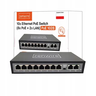 10-portni switch s 8 POE portova i 2 RJ45 Ethernet porta za Zenwire 1028 IP kamere