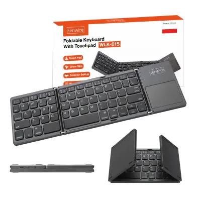 Zenwire WLK-615 SLIM bežična Bluetooth 5.0 sklopiva prijenosna tipkovnica za tablete – tiha