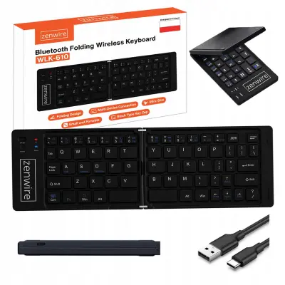 Zenwire WLK-610 sklopiva mini bežična Bluetooth tipkovnica za tablete i telefone (USB-C)