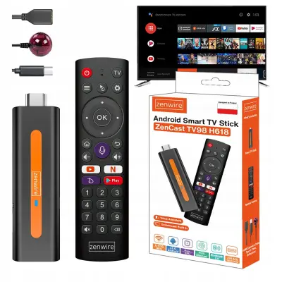 Multimedijski player – Android 14 Smart TV Stick Box WiFi 2/16 ZENWIRE Zencast TV98 H618