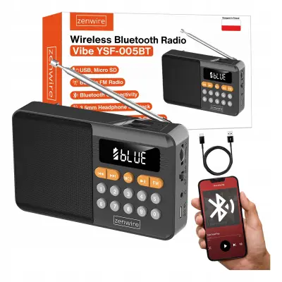 Zenwire YSF-005BT mini prijenosni Bluetooth FM radio na baterije i bežični zvučnik
