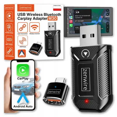Zenwire M30 bežični CarLink audio USB/USB-C adapter 10 m za Mini CarPlay/Android Auto