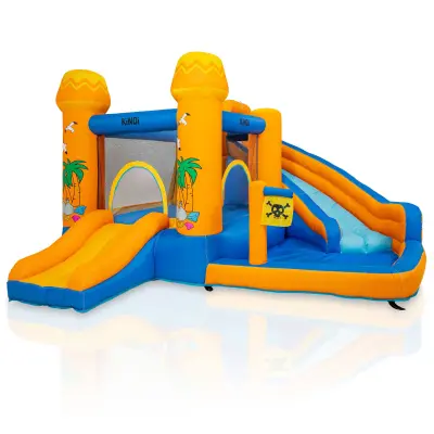 Napuhani dječji park KiNDi DPZ012 – 340 × 325 × 200 cm, 2 tobogana, vodena funkcija, 450 W