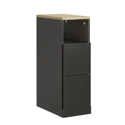 Noćni ormarić SoBuy s Dvije Ladice Vrh Hrasta Crna 35x20x60cm FBT149-SCH