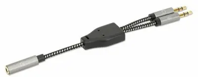 Adapter MANHATTAN 356121, AUX Y, 3.5mm (M) na 2x 3.5mm (Ž)