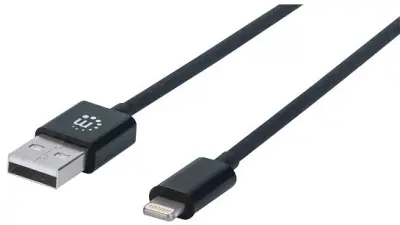 Kabel MANHATTAN 354400, USB Charge & Sync, USB-A (M) na Lightning (M), MFI, 480 Mbps, 1m, Crni*