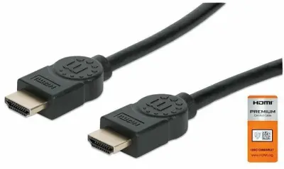 Kabel MANHATTAN 355377, Premium Certified HS, Ethernet, HDMI (M) na HDMI (M), HEC, ARC, 3D, 4K@60Hz, 9m, Crni*