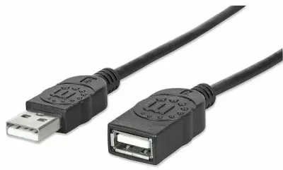 Kabel MANHATTAN 393850, USB Hi-Speed Produžni, USB-A (M) na USB-A (Ž), USB 2.0, 480 Mbps, 3m, Crni*