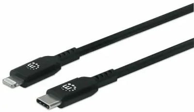 Kabel MANHATTAN 394314, USB, USB-C (M) na Lightning (M), MFi-Certified, 1.8m, Crni