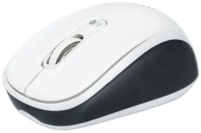 Miš MANHATTAN 179645,Dual-Mode, Optički, Bežični, BT 4.0, 2.4 GHz Wireless, 800/1200/1600 dpi, Bijeli