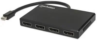 Razdjelnik MANHATTAN 207744, Mini DisplayPort (M) na 4xDisplayPort (Ž), MST, Crni