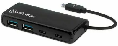 USB Hub MANHATTAN 164894, 4-Port USB 3.2 Gen 1, 2x USB-C, 2xUSB-A, USB-C (M) nap., Crni*