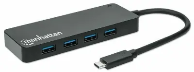 Manhattan Hub 4-Port USB 3.2 5 Gbps, crni