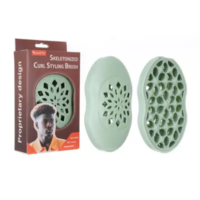 Afro Curl četka – ABS češalj za dreadlocke, twist i updo Green