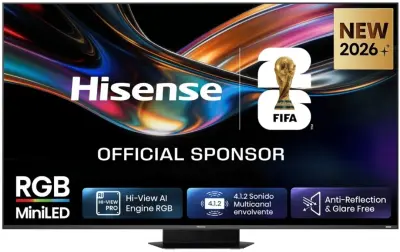 TV HISENSE 75UR9S, 190.5cm (75"), RGB MiniLED, 4k UHD Smart TV, VIDAA OS