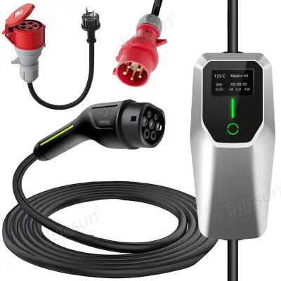 Prijenosni Trofazni EV Punjač 11kW Tip 2 (6-16A) – Kabel 4m, Schuko utikač, LCD zaslon + Torba za nošenje