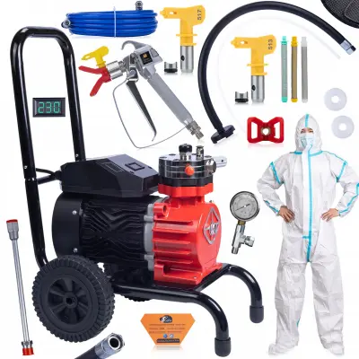 Set Airless Uređaj Za Prskanje Strong Storm 1100 RSS05 – 3500W, 22Mpa, 18L/Min, Suit, Mlaznice 513 I 517, Filteri 30/60/100 Mesh