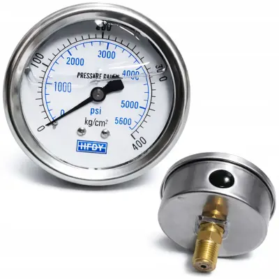 Manometar Surge Gauge Pro 400 – Manometar Za Airless Uređaj Zamjenski Dio Za Surge Eco WF 1800W | 5600 PSI, G 1/4" BSPP, Metalno Kućište